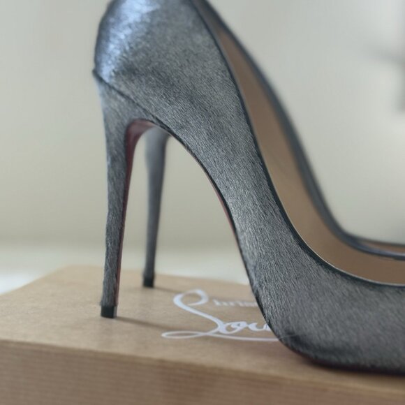 Christian Louboutin Silver Pony Hair Pumps - Picture 9 of 9